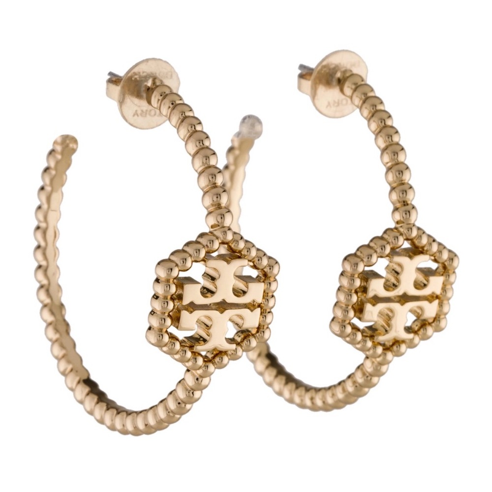 BNWT Tory Burch Beaded Hoop Earrings